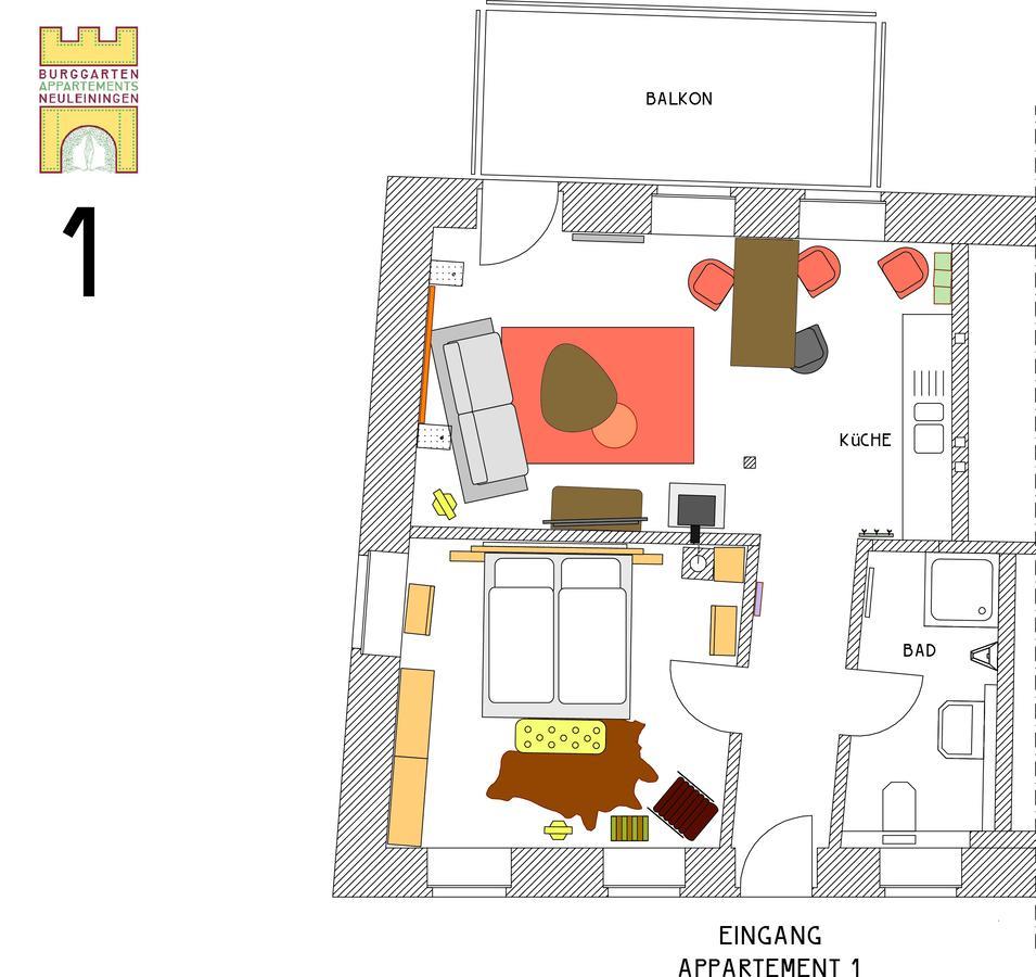 Burggarten Appartements Neuleiningen Kültér fotó